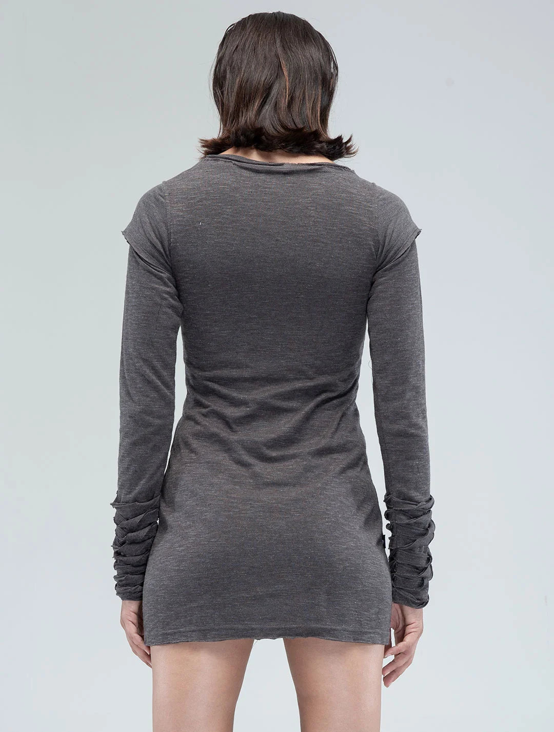 IGGY Long Sleeves Mini Dress In Charcoal