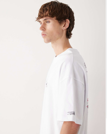Vertere Berlin Higher States Oversized T-Shirt In White With Back Print