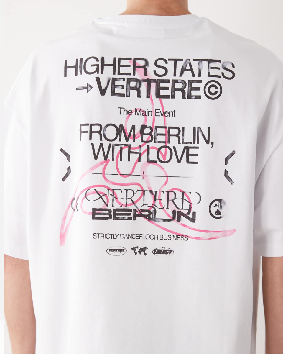 Vertere Berlin Higher States Oversized T-Shirt In White With Back Print
