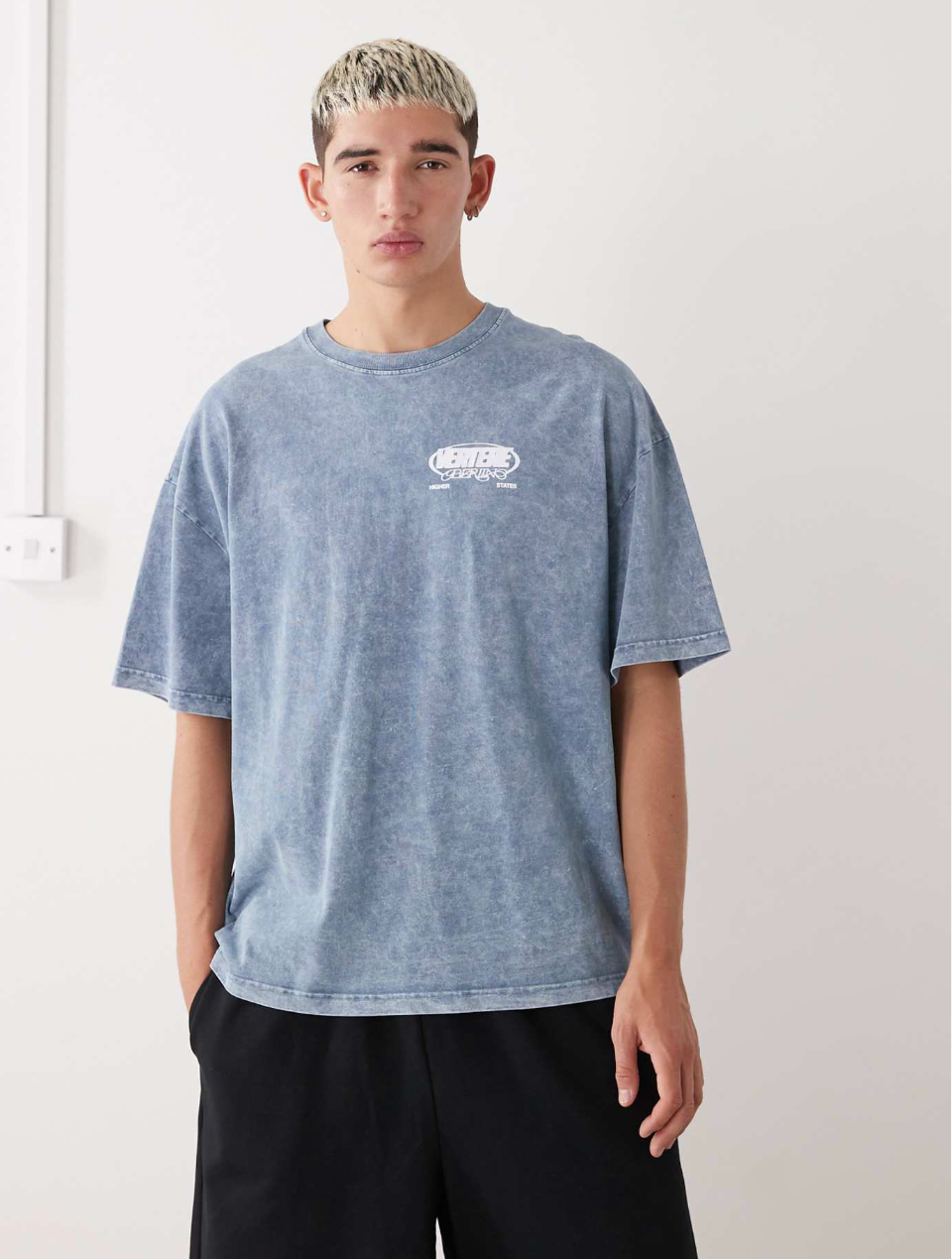 Vertere Berlin Energy Oversized T-Shirt In Washed Grey With Back Print