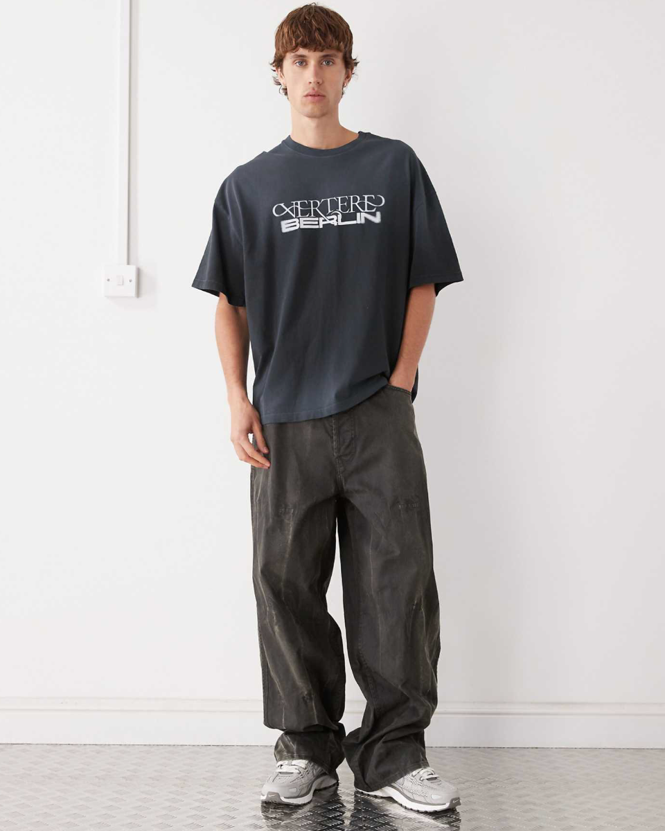 Vertere Berlin Logo Oversized T-Shirt In Faded Black