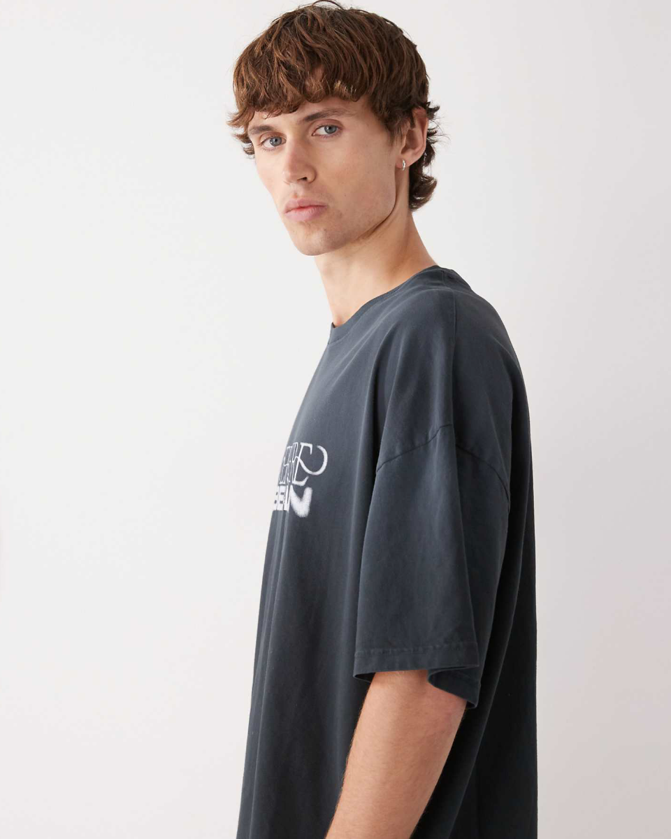 Vertere Berlin Logo Oversized T-Shirt In Faded Black