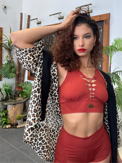 Yoga Tank Top in Orange Coral