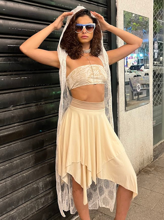 MAGIC Cream Lace Wrap Vest