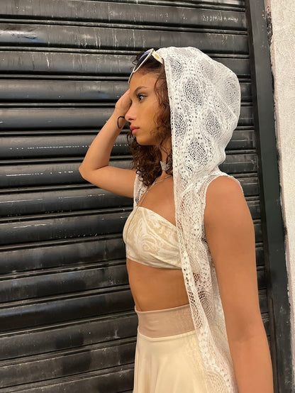 MAGIC Cream Lace Wrap Vest