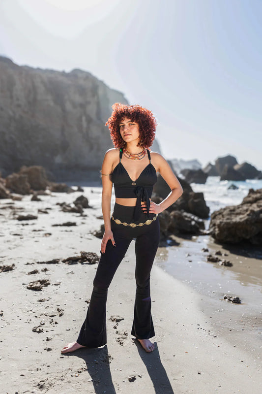 Flare Yoga Pants In Shabby Black