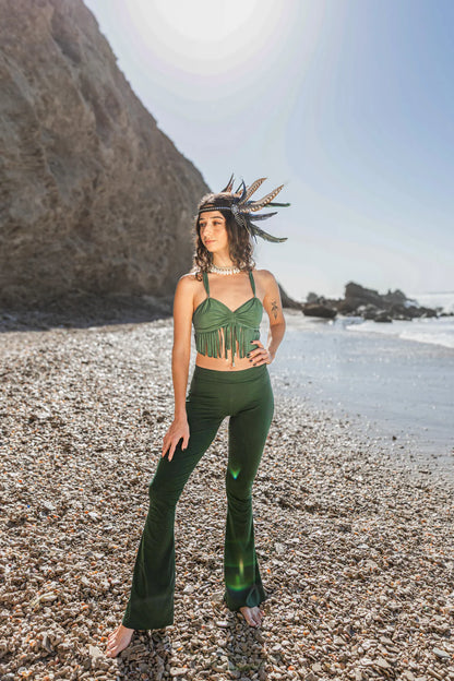 Flare Yoga Pants For in Green
