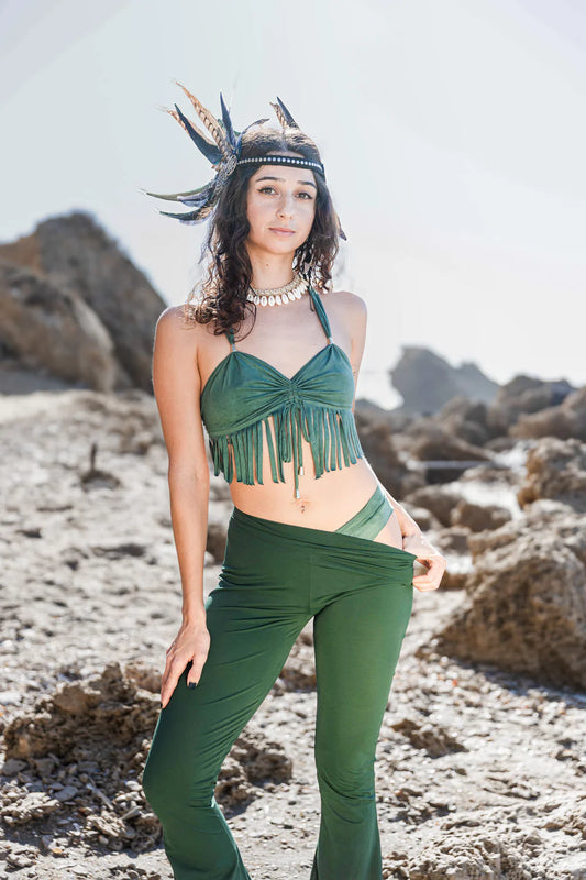 Flare Yoga Pants For in Green