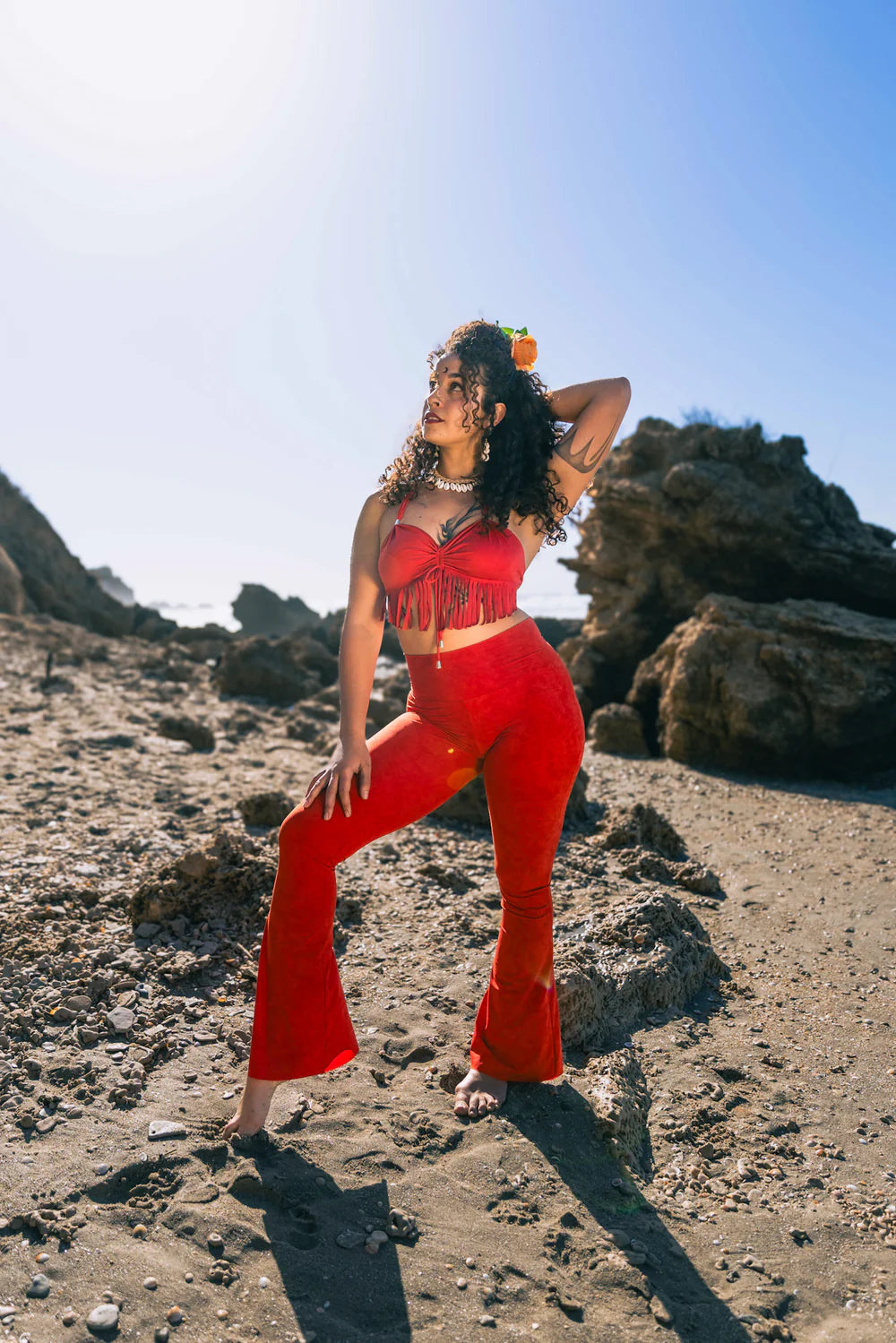 Flare Yoga Pants In Shabby Orange
