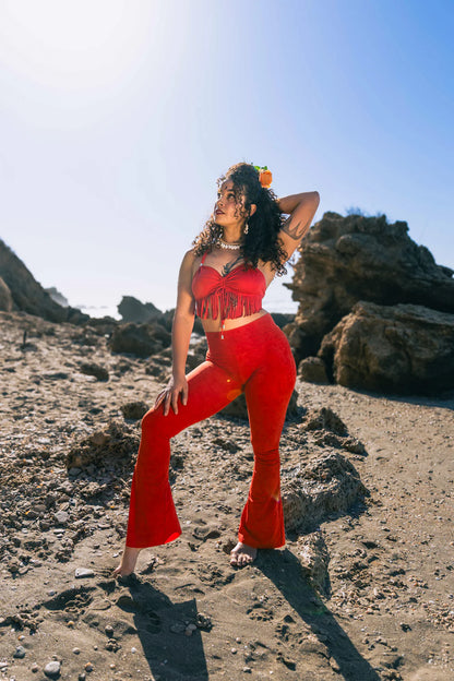 Flare Yoga Pants In Shabby Orange