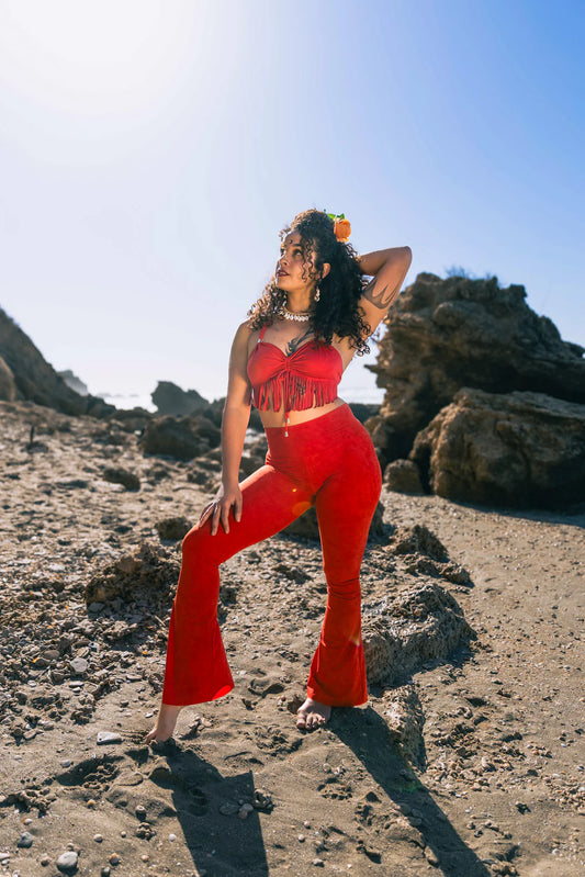 Flare Yoga Pants In Shabby Orange