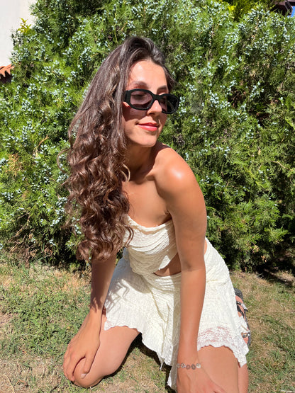 Cotton:On Asymetric Hem Strappy Crop Top In Coconut Texture