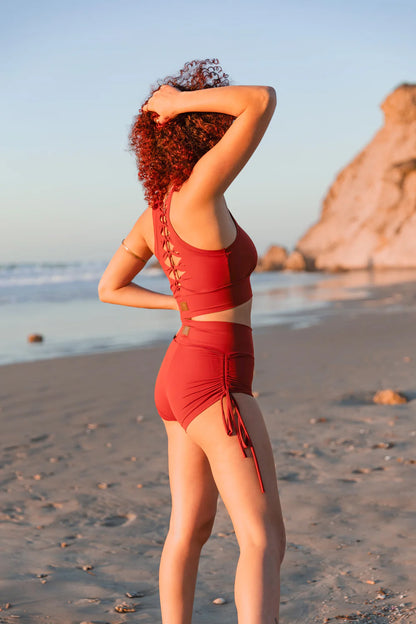 Booty Yoga Shorts in Orange