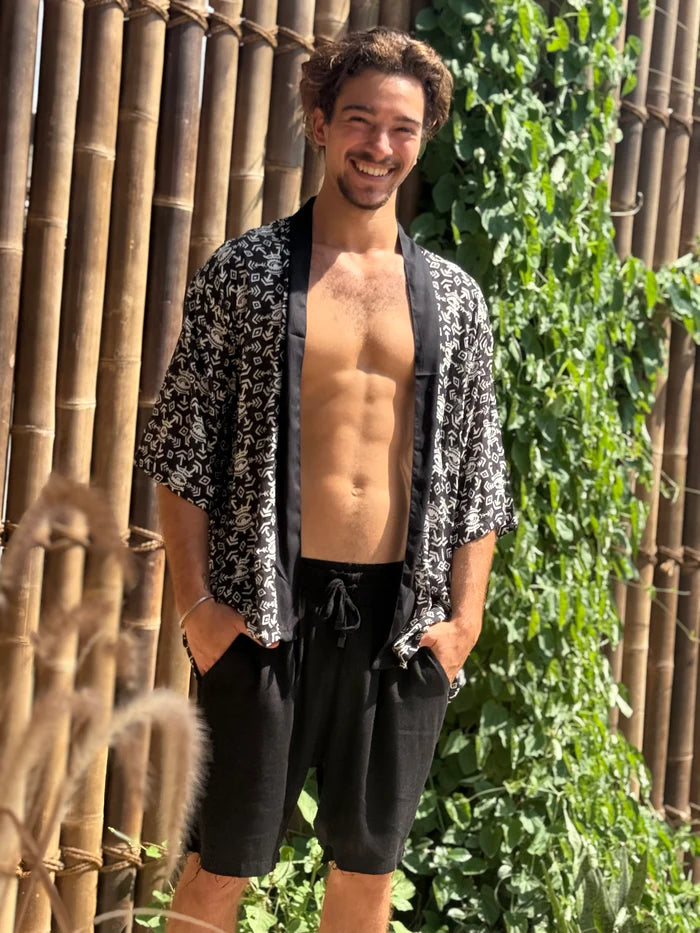 UNISEX FALUJA Print Short Kimono