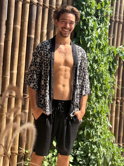UNISEX FALUJA Print Short Kimono