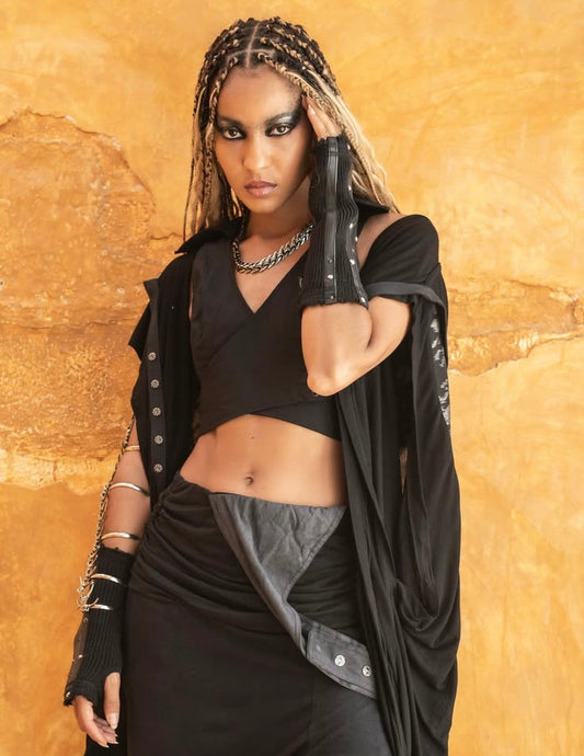 FULLA Wrap Crop top In Black