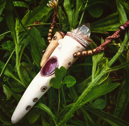 Forest Spirit Totem — Amethyst, Ruby & Antler