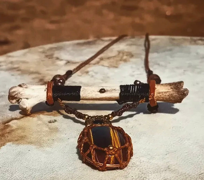 Tiger-Eye Bone Amulet – Tribal Protection Talisman