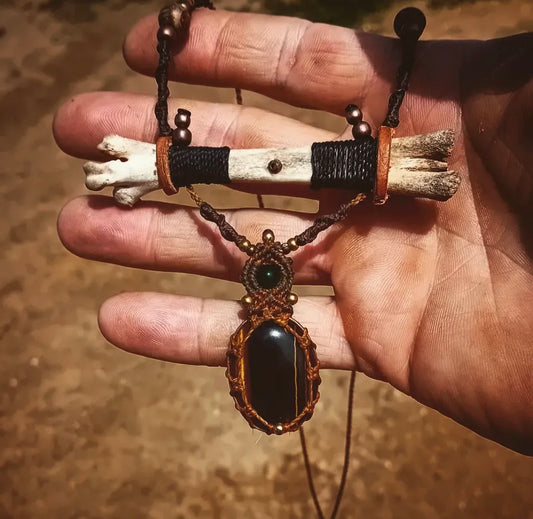 Tiger-Eye Bone Amulet – Tribal Protection Talisman