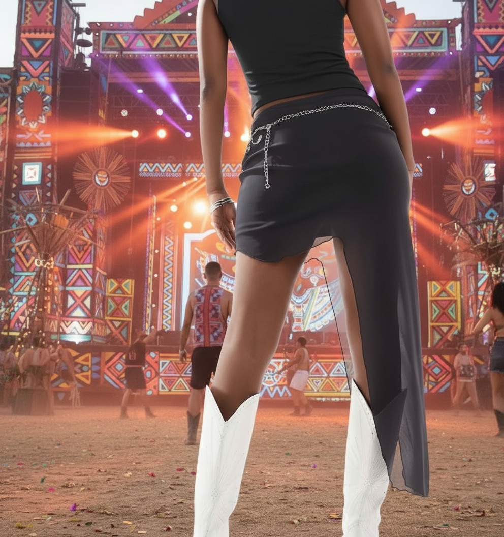 Noisy May Waterfall Mesh Mini Skirt In Washed Charcoal