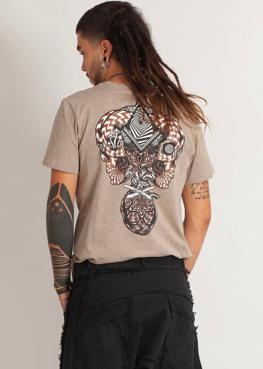 VIBE LAB  T-Shirt In Wash Stone