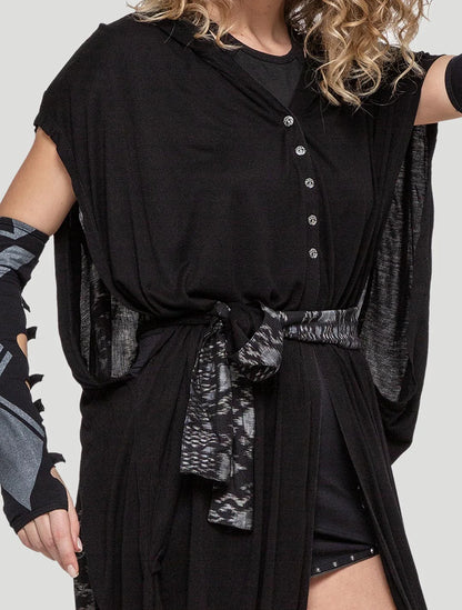 IMMA Hooded Kaftan In Black
