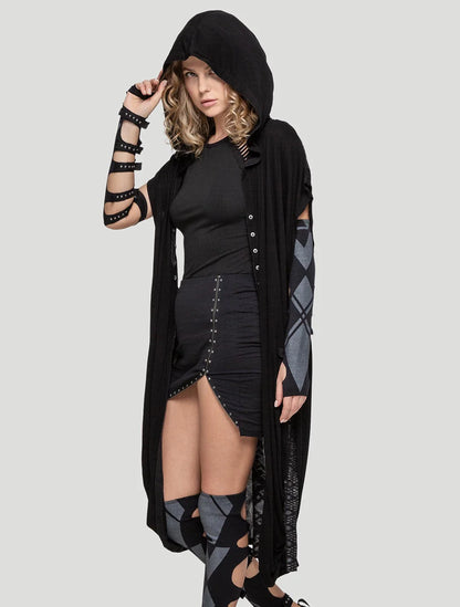 IMMA Hooded Kaftan In Black