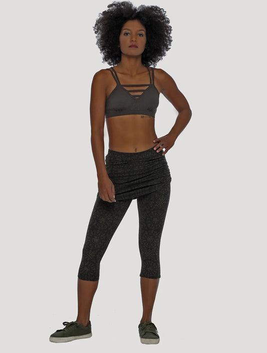 ISIS The Goddess Capri Skirted Leggings Pants In Black