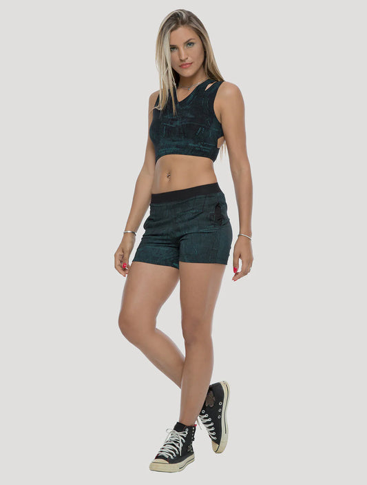 JUNO Mini Shorts In Aegean Blue