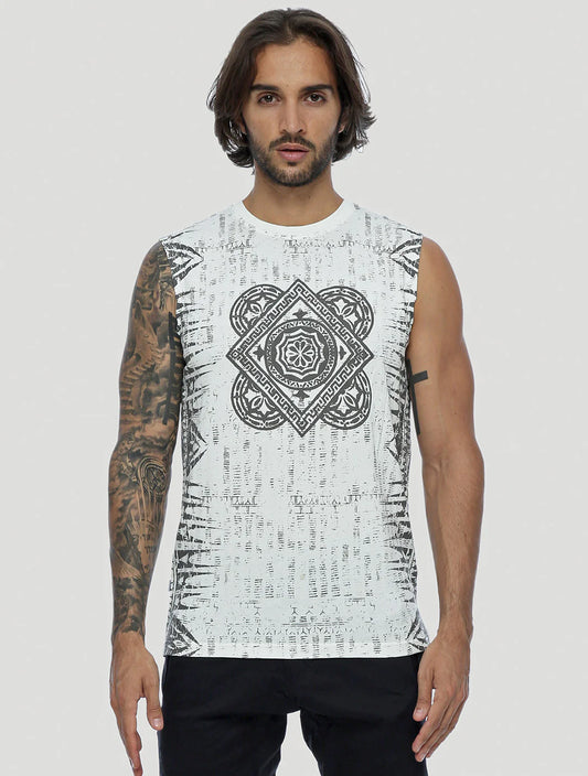 JAYA Sleeveless Tee In Off White