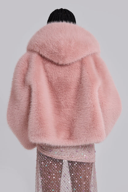 Frost Guardian Faux Fur Coat – Pink