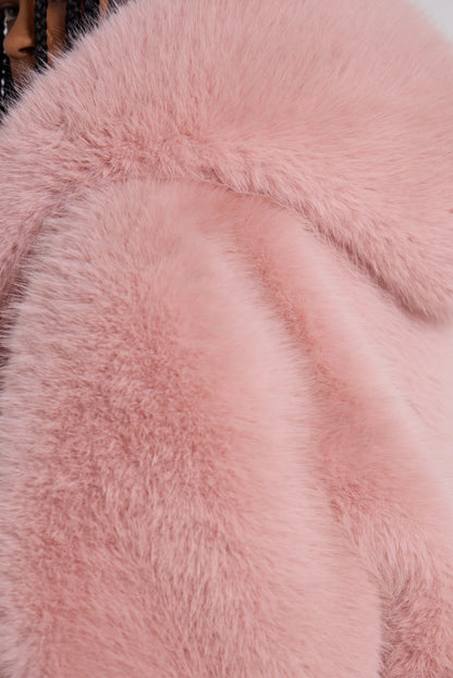 Frost Guardian Faux Fur Coat – Pink
