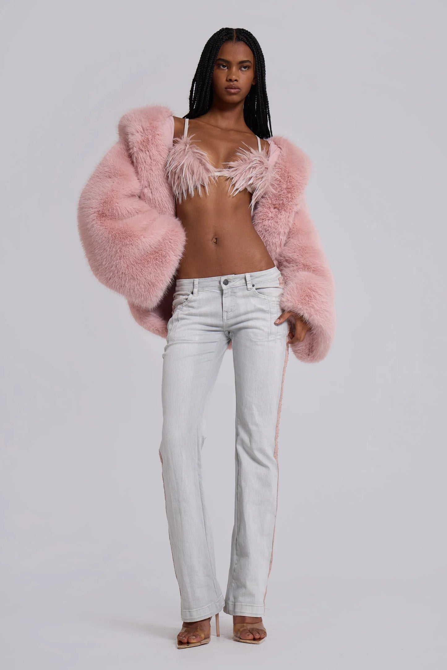 Frost Guardian Faux Fur Coat – Pink