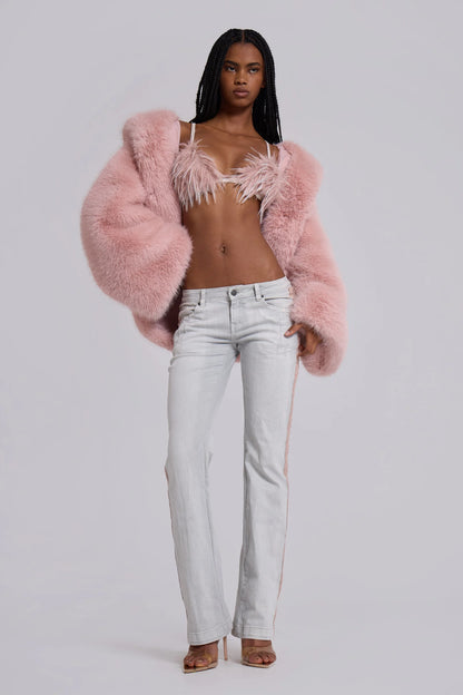 Frost Guardian Faux Fur Coat – Pink