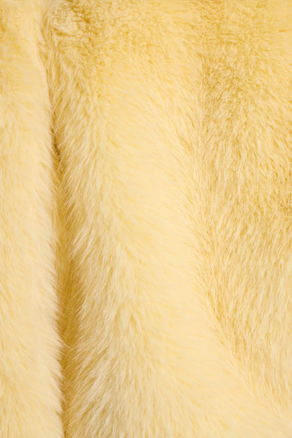 Faux Fur Shrug With XL Scarf — Yellow