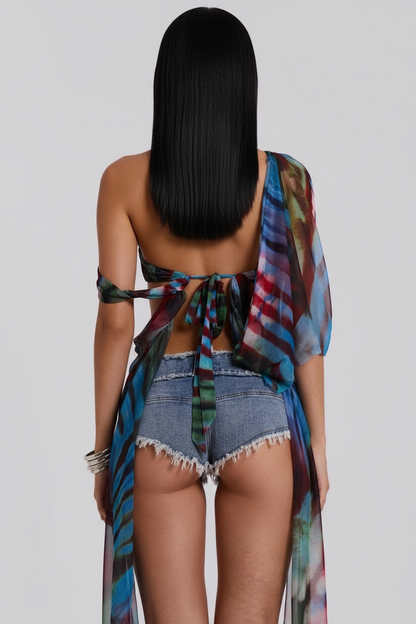 VEX Distressed Micro Shorts — Denim