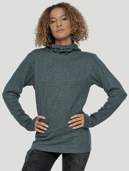 KENNY Hood Sweater In Teal