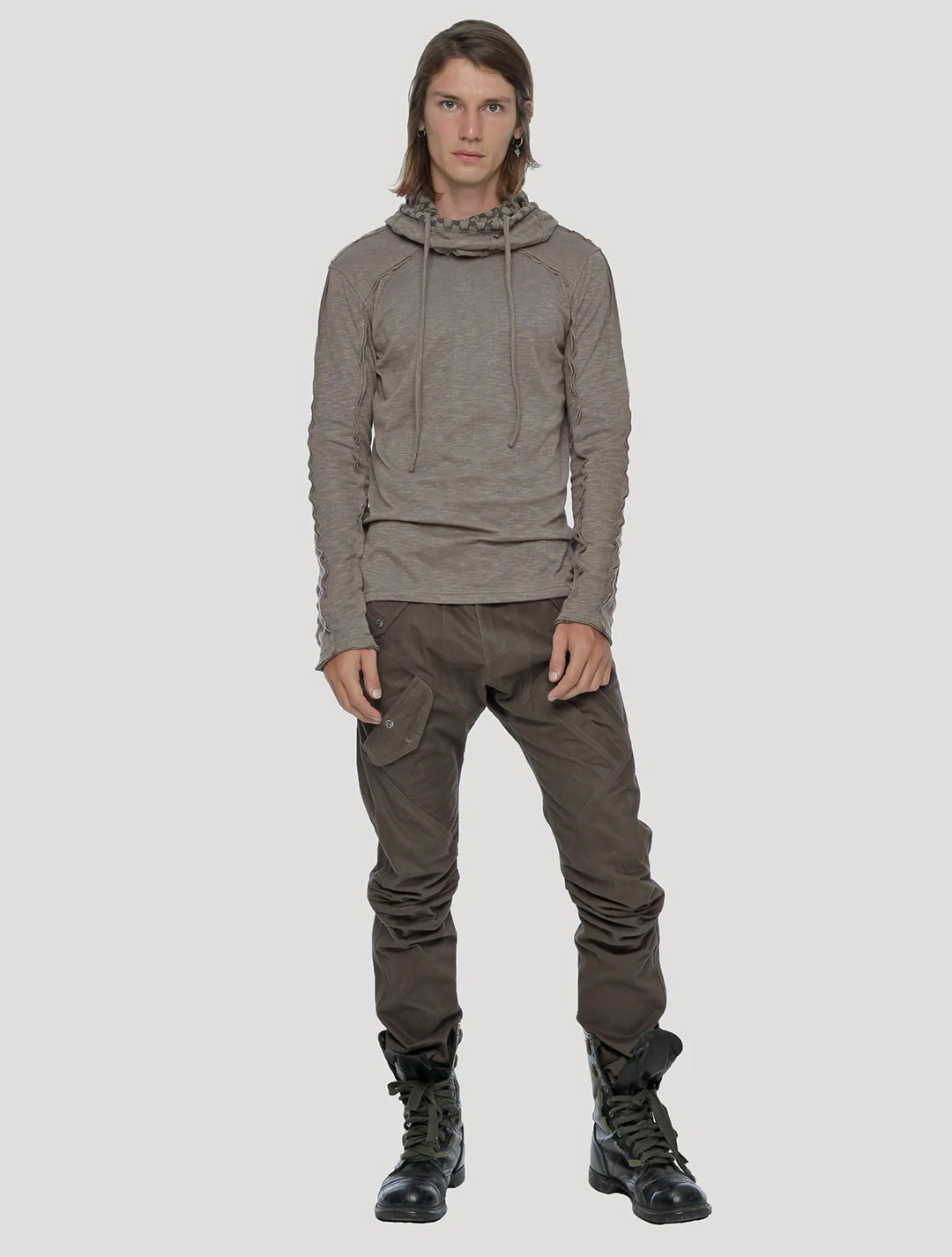 KAFIYA Hooded Jumper In Cement
