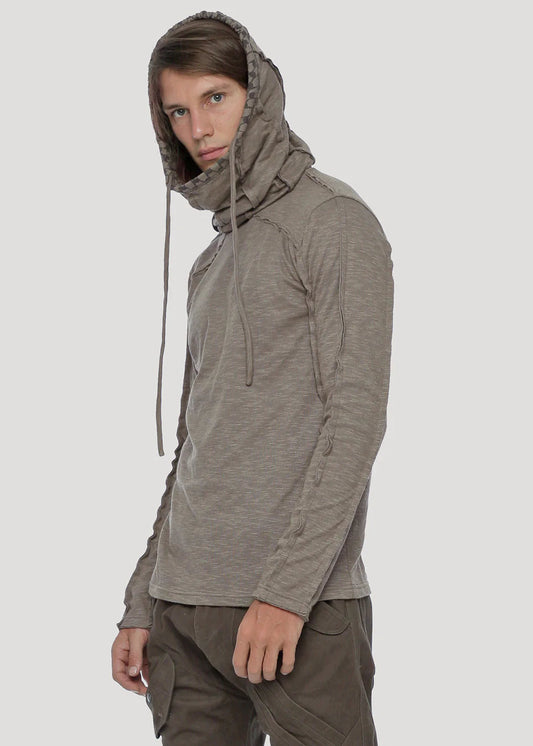 KAFIYA Hooded Sweater In Cement