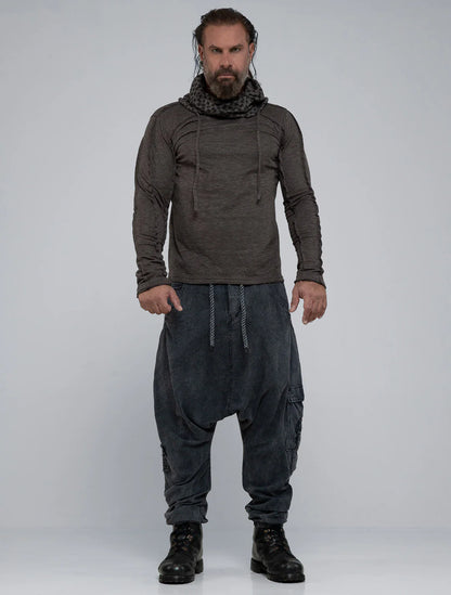 KAFIYA Hooded Sweater In Charocal