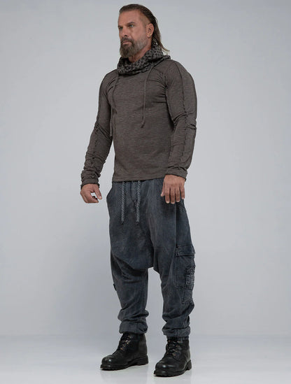 KAFIYA Hooded Sweater In Charocal