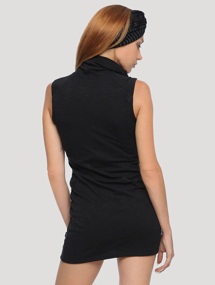 KAMER Sleeveless Mini Dress In Black