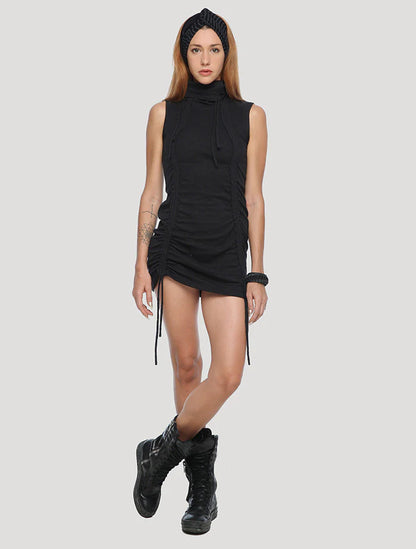 KAMER Sleeveless Mini Dress In Black