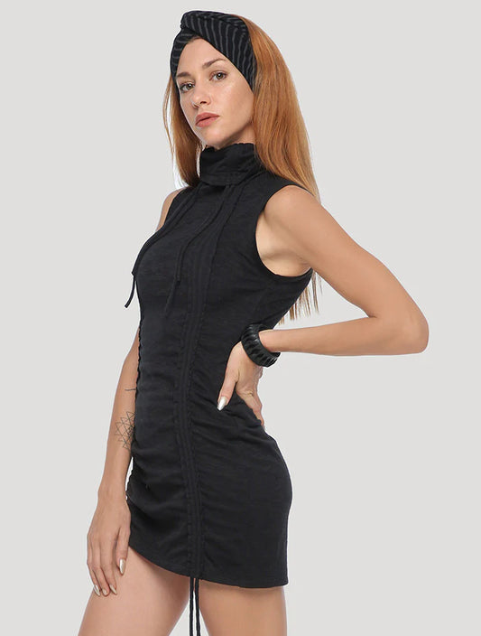 KAMER Sleeveless Mini Dress In Black