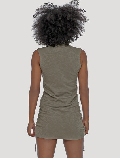 KAMER Sleeveless Mini Dress In Cement
