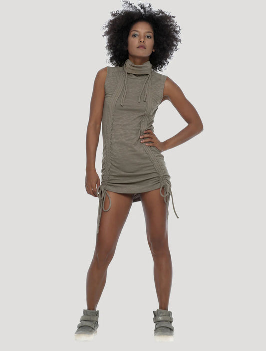 KAMER Sleeveless Mini Dress In Cement