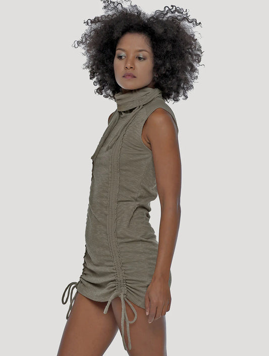 KAMER Sleeveless Mini Dress In Cement