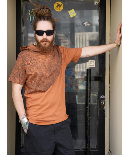 LEAF Hooded T-Shirt In Brick