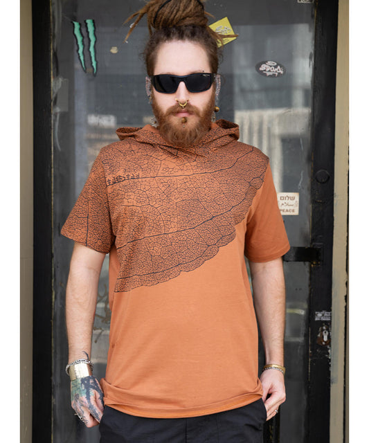 LEAF Hooded T-Shirt In Brick