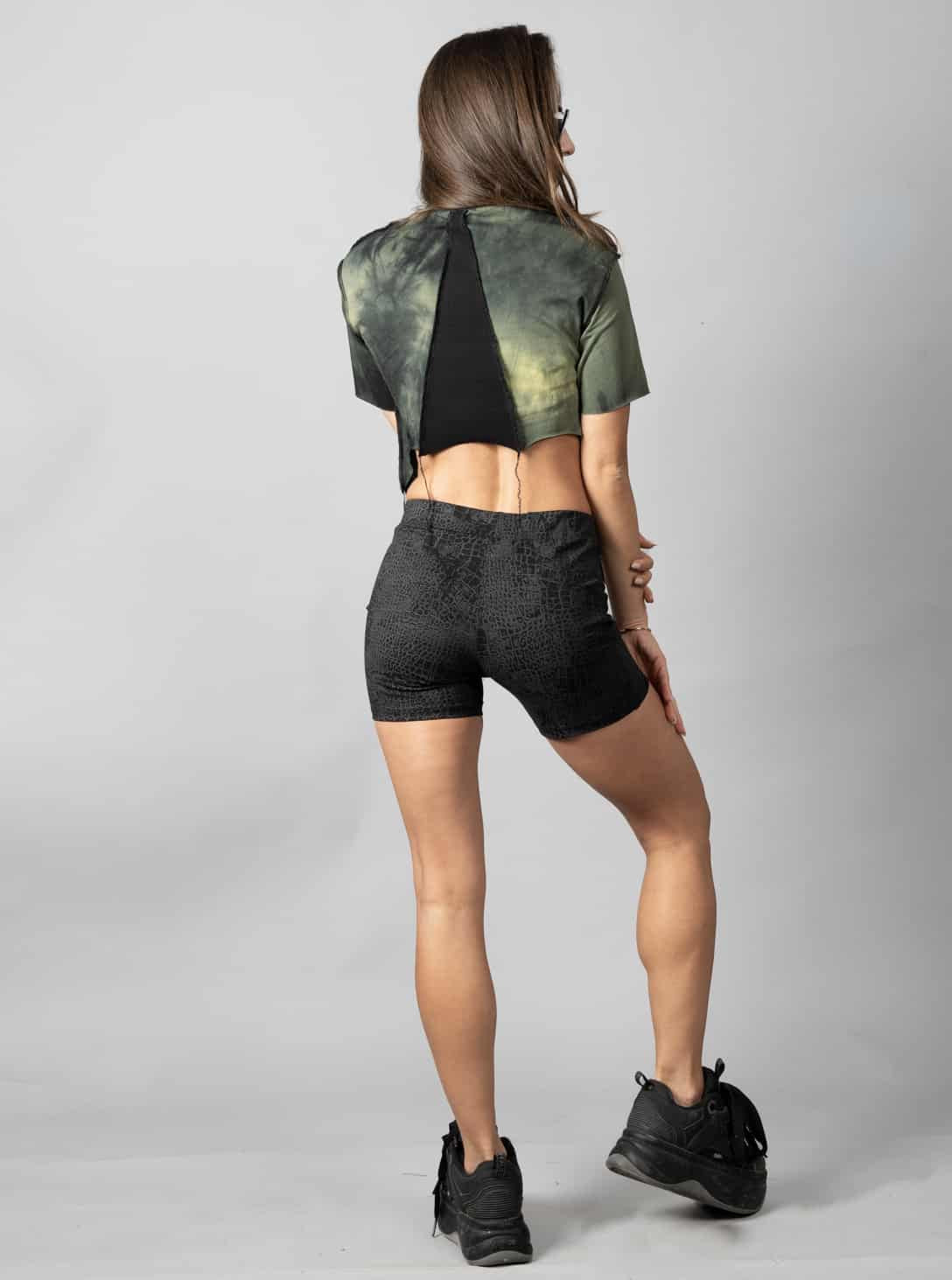 SONIC Crop Top In Lime - Black Stitch